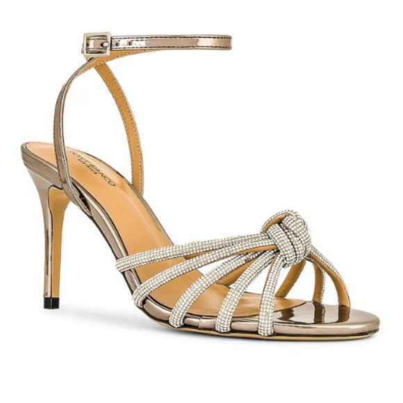 Tony Bianco Shoes - Tony Bianco Crystal Knotted Heel Gold EUC Size 9